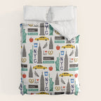 NYC travel pattern fun kids decor boys and girls nursery new york city theme Duvet Cover Gallery Image 6