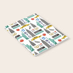 NYC travel pattern fun kids decor boys and girls nursery new york city theme Notebook Gallery Image 2