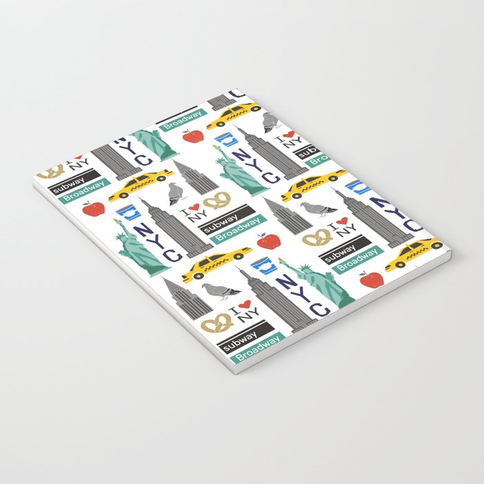 NYC travel pattern fun kids decor boys and girls nursery new york city theme Notebook Gallery Image 3