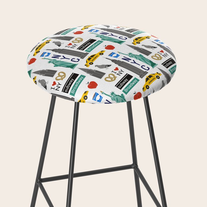 NYC travel pattern fun kids decor boys and girls nursery new york city theme Stool Gallery Image 2