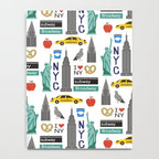 NYC travel pattern fun kids decor boys and girls nursery new york city theme Notebook Gallery Image 4