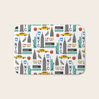 NYC travel pattern fun kids decor boys and girls nursery new york city theme Bath Mat Gallery Image 1