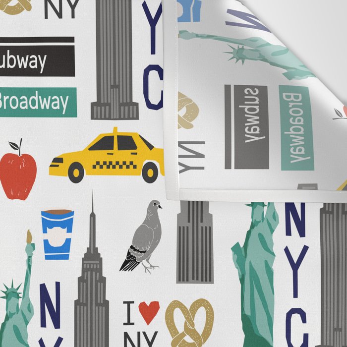 NYC travel pattern fun kids decor boys and girls nursery new york city theme Wall Tapestry Gallery Image 3