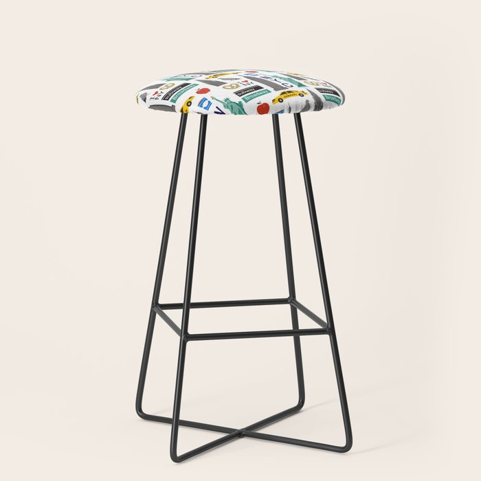 NYC travel pattern fun kids decor boys and girls nursery new york city theme Stool Gallery Image 1