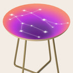 Gemini Star Sign Constellation, Aura Gradient Zodiac Art Side Table Gallery Image 2