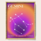 Gemini Star Sign Constellation, Aura Gradient Zodiac Art Serving Tray Gallery Image 1