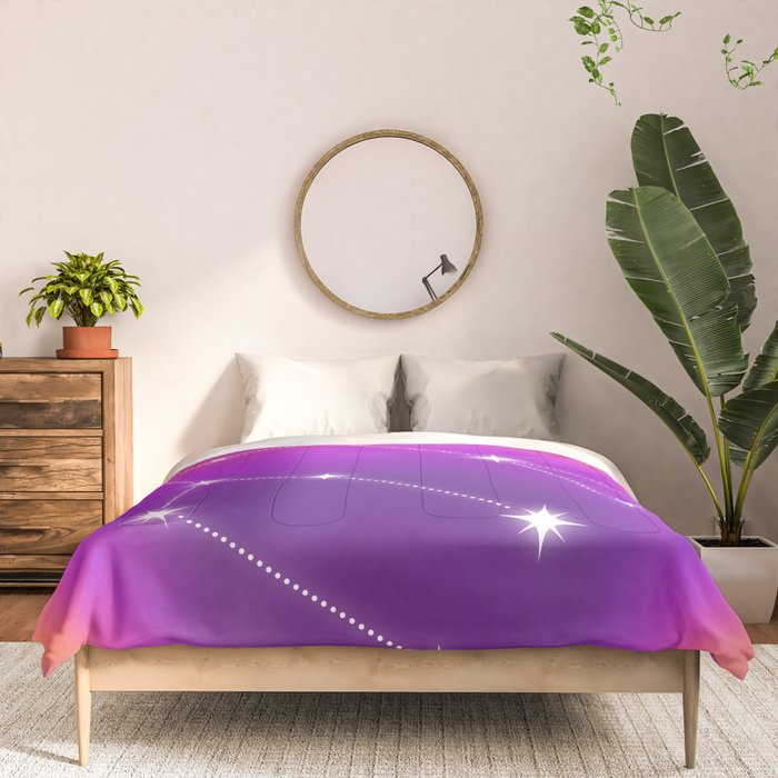 Gemini Star Sign Constellation, Aura Gradient Zodiac Art Comforter Gallery Image 3