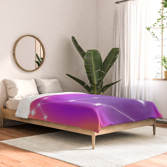 Gemini Star Sign Constellation, Aura Gradient Zodiac Art Comforter Gallery Image 2