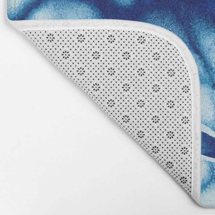 Shibori: Japanese Indigo Tie-Dye Pattern 02 Bath Mat Gallery Image 2