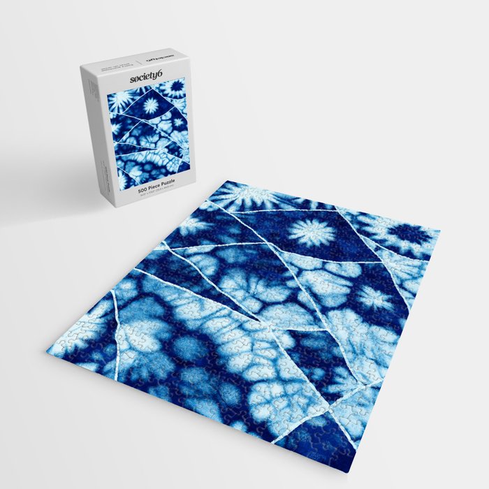 Shibori: Japanese Indigo Tie-Dye Pattern 02 Jigsaw Puzzle Gallery Image 2