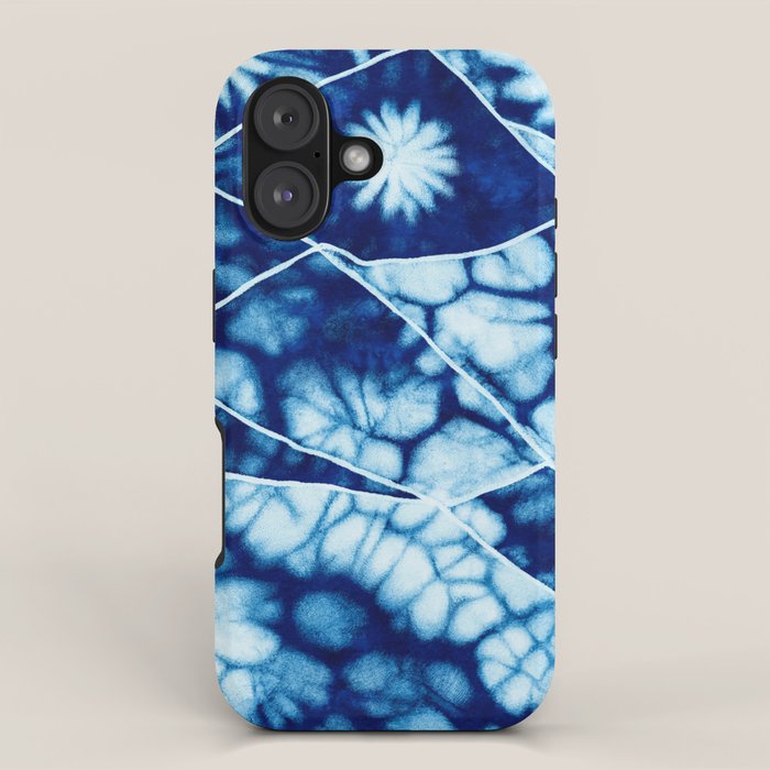 Shibori: Japanese Indigo Tie-Dye Pattern 02 iPhone Case Gallery Image 1