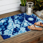 Shibori: Japanese Indigo Tie-Dye Pattern 02 Outdoor Rug Gallery Image 2