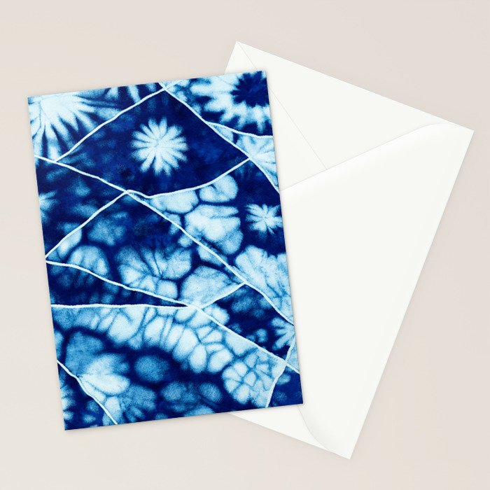 Shibori: Japanese Indigo Tie-Dye Pattern 02 Stationery Card Gallery Image 2