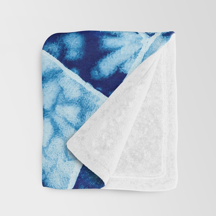 Shibori: Japanese Indigo Tie-Dye Pattern 02 Throw Blanket Gallery Image 3