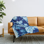 Shibori: Japanese Indigo Tie-Dye Pattern 02 Throw Blanket Gallery Image 1