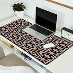 Geometric Art, Aztec Prints, Black and Beige, Wall Art Boho Desk Mat Gallery Image 2