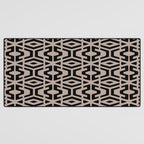 Geometric Art, Aztec Prints, Black and Beige, Wall Art Boho Desk Mat Gallery Image 3