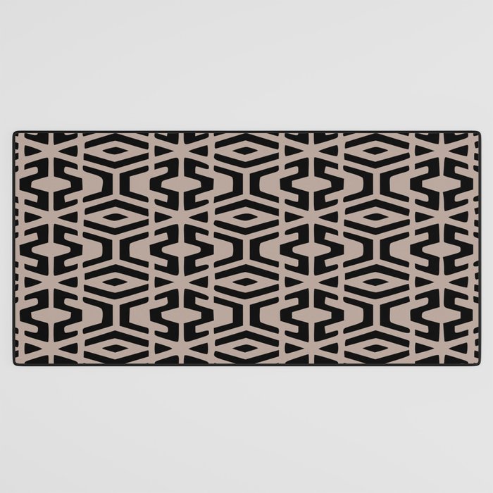 Geometric Art, Aztec Prints, Black and Beige, Wall Art Boho Desk Mat Gallery Image 3