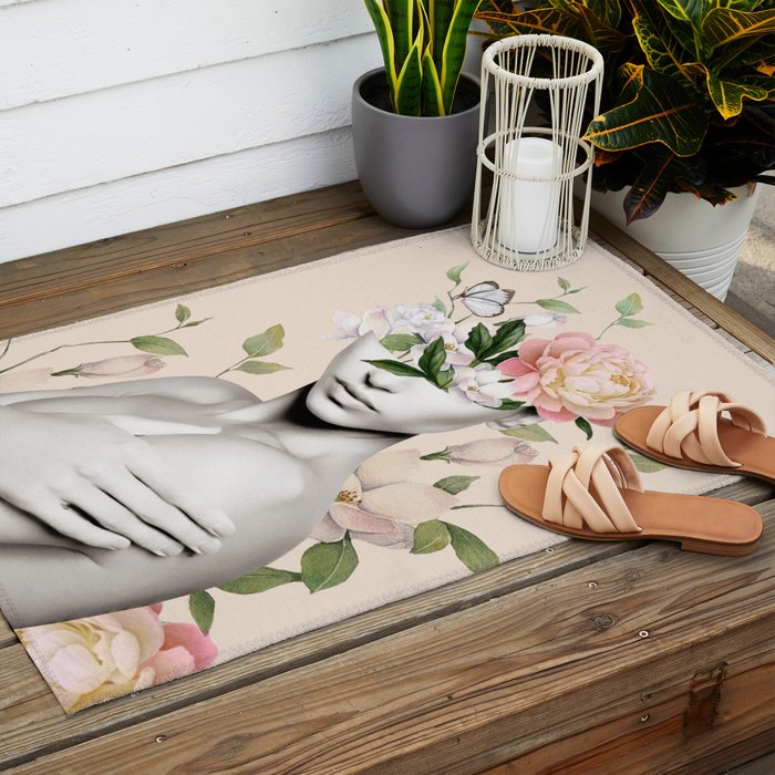 Floral beauty 6 Outdoor Rug Gallery Image 2