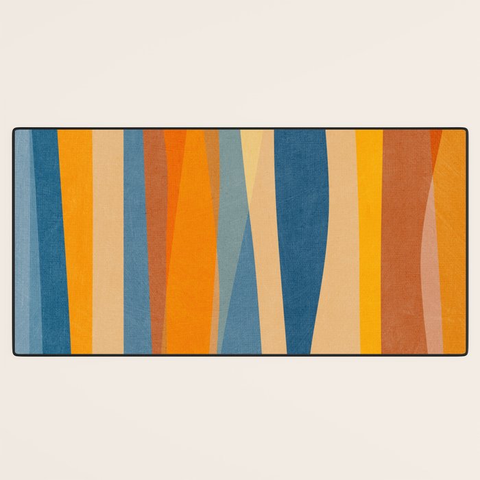 Modern Abstract Shapes Blue Orange Yellow Desk Mat Gallery Image 3