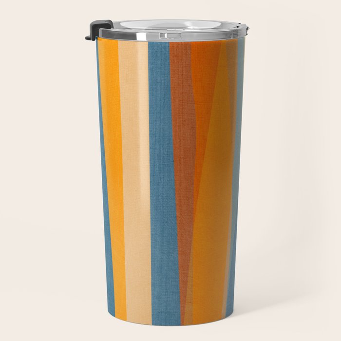 Modern Abstract Shapes Blue Orange Yellow Travel Mug Gallery Image 3