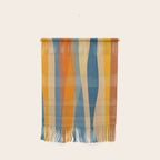 Modern Abstract Shapes Blue Orange Yellow Wall Hanging Gallery Image 1