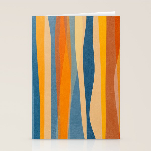 Modern Abstract Shapes Blue Orange Yellow Stationery Card Gallery Image 2