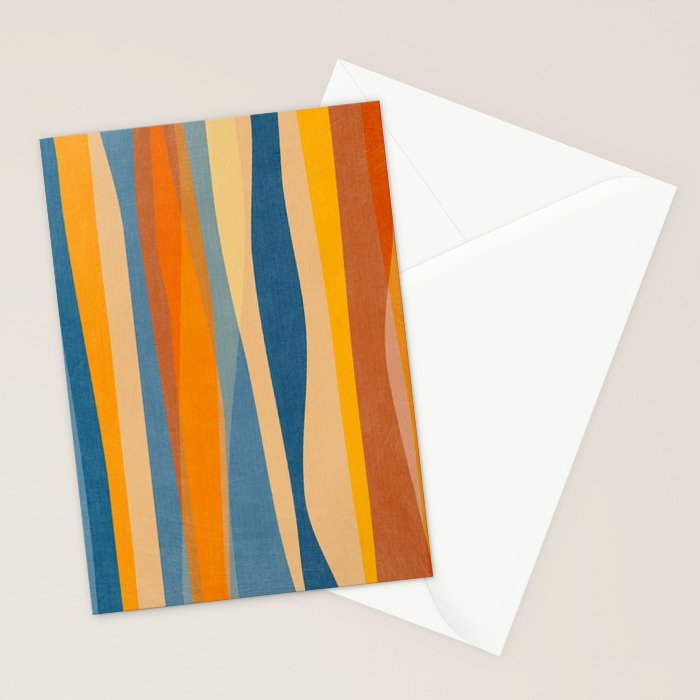 Modern Abstract Shapes Blue Orange Yellow Stationery Card Gallery Image 2