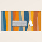 Modern Abstract Shapes Blue Orange Yellow Desk Mat Gallery Image 1