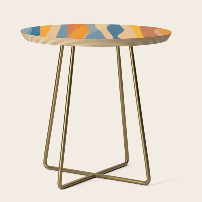 Modern Abstract Shapes Blue Orange Yellow Side Table Gallery Image 1