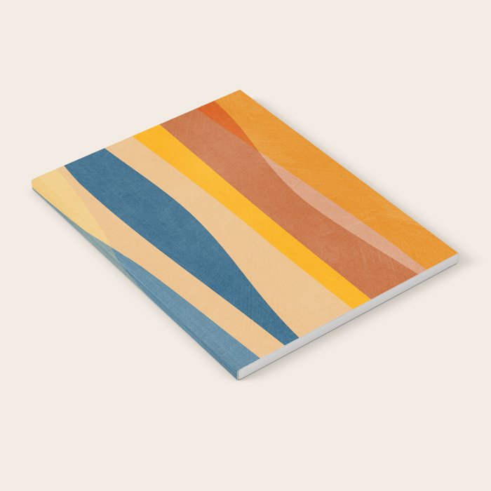 Modern Abstract Shapes Blue Orange Yellow Notebook Gallery Image 2