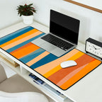 Modern Abstract Shapes Blue Orange Yellow Desk Mat Gallery Image 2