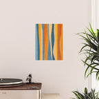 Modern Abstract Shapes Blue Orange Yellow Poster Gallery Image 2