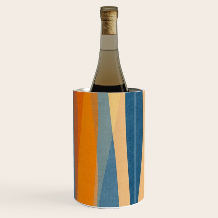 Modern Abstract Shapes Blue Orange Yellow Wine Chiller Gallery Image 1