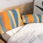 Modern Abstract Shapes Blue Orange Yellow Pillow Sham Gallery Image 2
