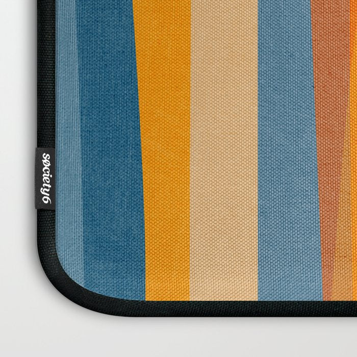Modern Abstract Shapes Blue Orange Yellow Laptop Sleeve Gallery Image 3