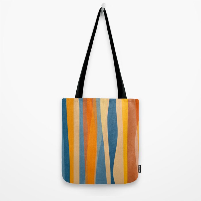 Modern Abstract Shapes Blue Orange Yellow Tote Bag Gallery Image 2