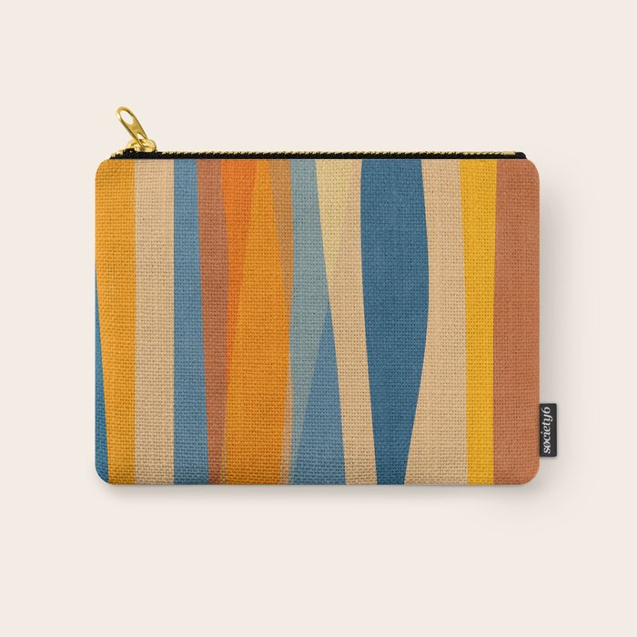 Modern Abstract Shapes Blue Orange Yellow Carry All Pouch Gallery Image 1