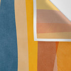 Modern Abstract Shapes Blue Orange Yellow Wall Tapestry Gallery Image 3