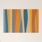 Modern Abstract Shapes Blue Orange Yellow Welcome Mat Gallery Image 1