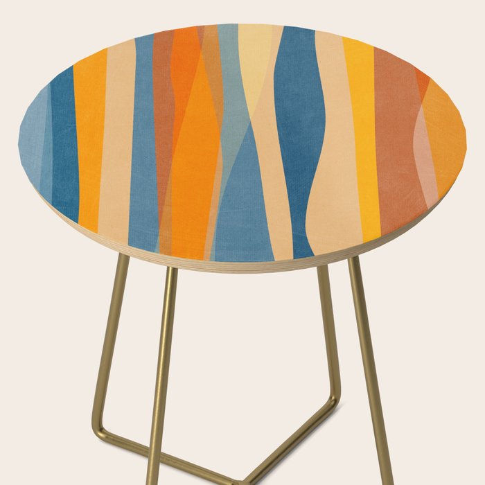 Modern Abstract Shapes Blue Orange Yellow Side Table Gallery Image 2