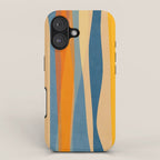 Modern Abstract Shapes Blue Orange Yellow iPhone Case Gallery Image 1