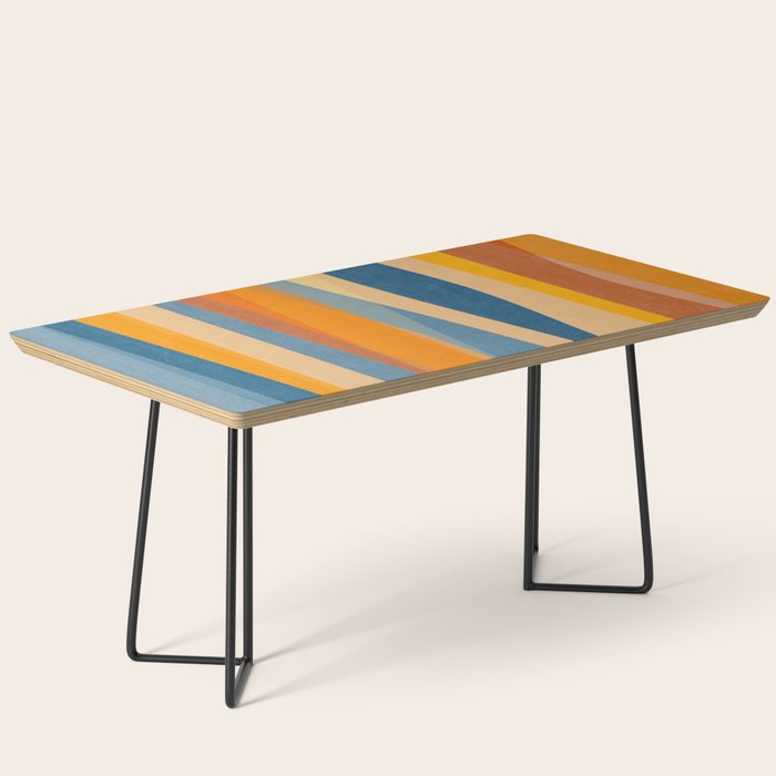 Modern Abstract Shapes Blue Orange Yellow Coffee Table Gallery Image 1