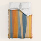 Modern Abstract Shapes Blue Orange Yellow Duvet Cover Gallery Image 6