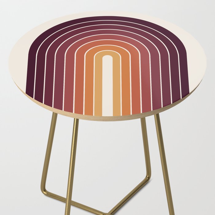 Gradient Arch III Warm Sunset Mid Century Modern Rainbow Side Table Gallery Image 2