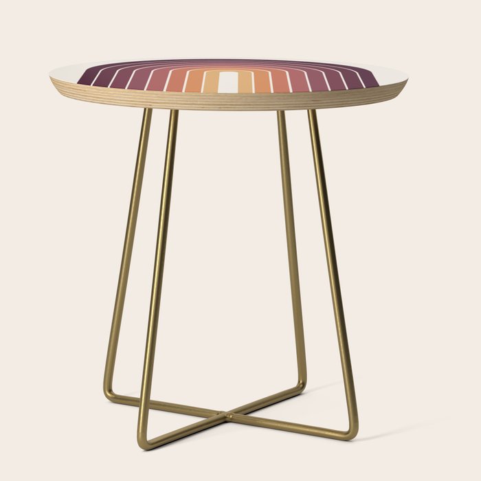 Gradient Arch III Warm Sunset Mid Century Modern Rainbow Side Table Gallery Image 1