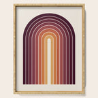 Gradient Arch III Warm Sunset Mid Century Modern Rainbow Serving Tray Gallery Image 1
