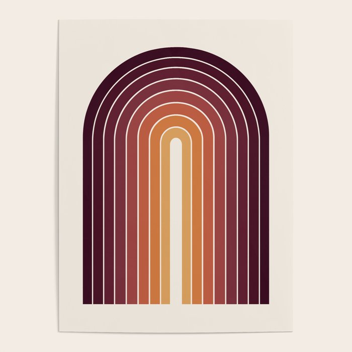 Gradient Arch III Warm Sunset Mid Century Modern Rainbow Poster Gallery Image 4