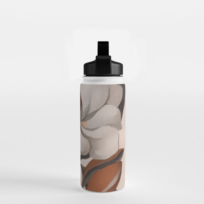 Vintage Magnolia Blossom Botanical Floral Print Water Bottle Gallery Image 2