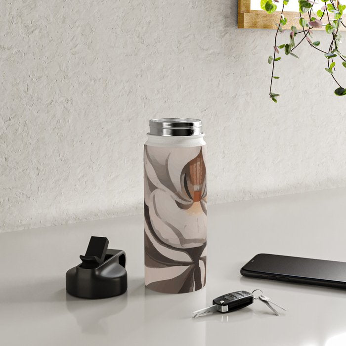 Vintage Magnolia Blossom Botanical Floral Print Water Bottle Gallery Image 4